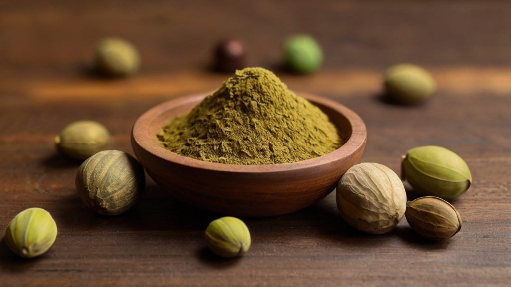 a wooden vessel with tripoli powder on the table